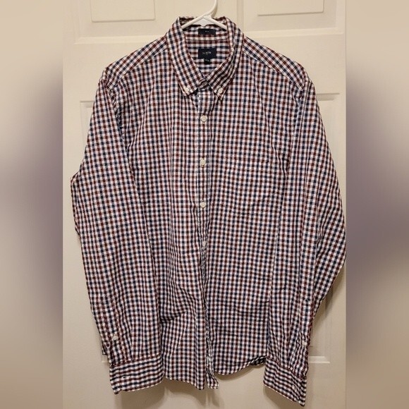 J. Crew Mens Long Sleeve Button Up Cotton Slim Fit Large - Picture 1 of 4